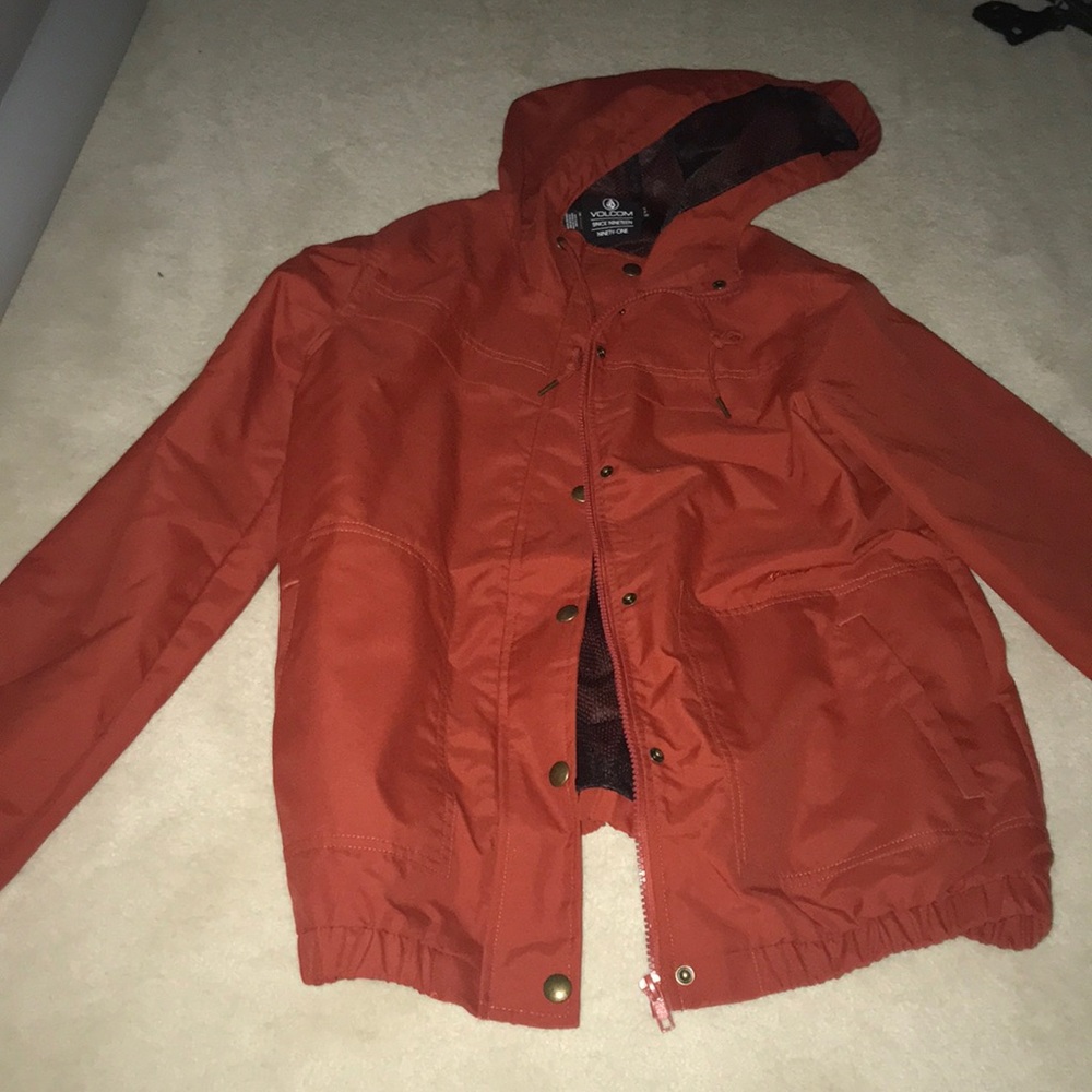 Burnt orange Volcom rain / winter jacket